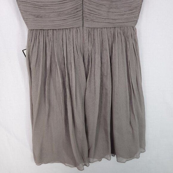 JCrew Silk Wedding Party Dress Size 8 Petite Gray Pleated Bodice New - Picture 5 of 16
